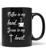 PixiDoodle Love Coffee and Jesus Religious Coffee Mug (11 oz, Black) - $35.43 CAD+