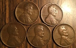 1920D 1926D 1927D 1930 1936 Lot Of 5 Usa Lincoln Wheat One Cent Penny Coins - £3.83 GBP
