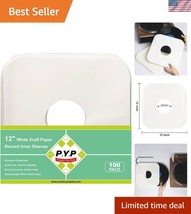 100 Pack of 12-Inch Vinyl Record Sleeves - Kraft Paper with Rounded Corners - $39.00