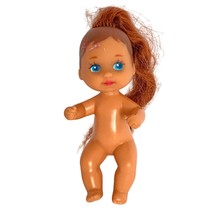 1973 Mattel Blue Eyes Girl Mini Baby Doll Long Hair 3in Long Nude Moving Head - $9.95