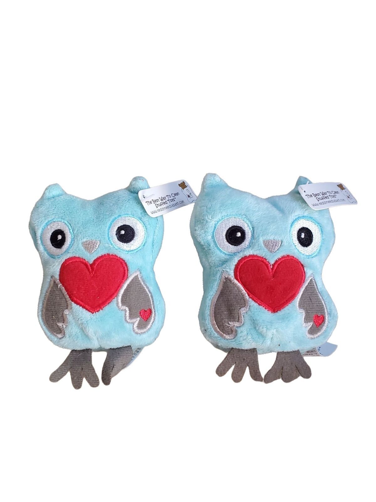 Gund Tweethearts Plush Owls Set O f 2 4 Inch Plush Stuffed Animals Blue Love - £10.11 GBP