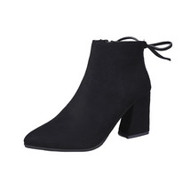 Plus Size 43 Hot Sale Women Mid Calf Boots Black Pointed Toe Zippers Autumn Spri - £30.21 GBP