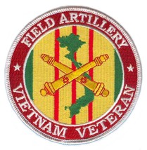 ARMY FIELD ARTILLERY VIETNAM WAR VETERAN RIBBON  4&quot; EMBROIDERED MILITARY... - $28.99