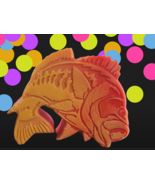 Big Bass/Fish Unique Candle Cake Topper 3&quot; Tall X 4&quot; Wide Red Orange Mix - $266.55 MXN