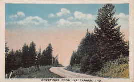 Valparaiso Indiana In~Country Road~Greetings FROM~1920-30s Postcard - £4.63 GBP