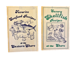 Cookbooks 2 Seafood &amp; Shellfish Recipes Eastern Shore Books 1980s Cooking - $13.89