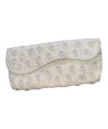 La Regale Elegant Purse White Beaded Formal Evening Sequin Clutch Handbag - $22.41