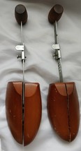 2 X Vintage Wood Shoe Trees Keepers Shapers Adjustable Metal #4 - $10.99