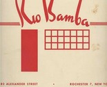 Rio Bamba Menu Alexander Street Rochester New York 1950&#39;s - £45.89 GBP