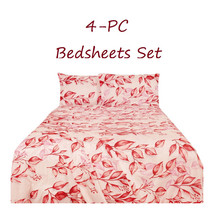 Botanical Print Bed Sheets Set   4-pc Full Queen King Size bedsheets - £28.16 GBP+