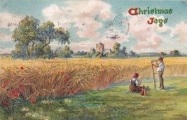 Christmas Joys Raphel Tuck &amp; Sons Wheat Field 1909 Postcard D56 - £2.37 GBP