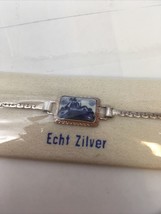 Echt Zilver (Sterling or &quot;Solid&quot; Silver) Blue Enamel Bracelet NOS Sealed - £21.77 GBP