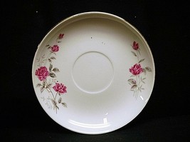 Old Vintage Victorian Rose by Northridge 5-3/4&quot; Saucer Plate Pink Roses Gold Trm - £7.11 GBP