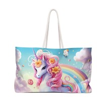 Personalised/Non-Personalised Weekender Bag, Rainbow Unicorn, awd-45 - £39.08 GBP