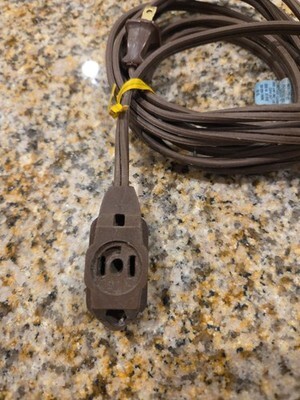 Vintage 70's GE Brown Extension Cord - Non Polarized Item image 3