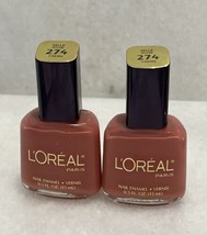 2 L&#39;oreal Creme Nail Enamel Polish - 274 Belle Rose - 0.5 oz - $27.72