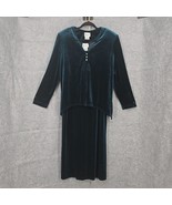 Vintage K Petite Woman Two Piece Sleeveless Dress Long Sleeve Jacket 14P... - £35.27 GBP