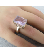 Sterling Silver Filigree Ring Purple Lavender Stone Size 6 Flowers Marca... - $733.85 MXN