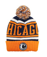 Chicago Navy Blue Patch Men&#39;s City Hunter Winter Knit Beanie Toboggan Ha... - £11.95 GBP