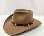 Akubra Snowy River Fur Felt Hat Size 59 / 7 3/8 Beige Aces Band Made Aus... - $96.57