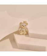 2Ct Round Cut Lab-Created Diamond Teddy Bear Pendant 14k Yellow Gold Plated - $330.06 CAD