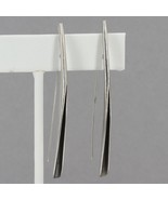 Vintage Silpada Oxidized Sterling Long Sleek Folded Threader Wire Earrin... - £31.34 GBP