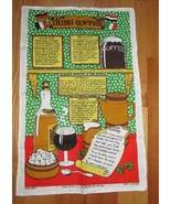 Irish Linen Towel Irish Coffee Recipes different languages Linanne Made ... - $10.39