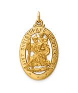 14K Yellow Gold Saint Christopher Medal Pendant Jewelry 3... - £314.43 GBP