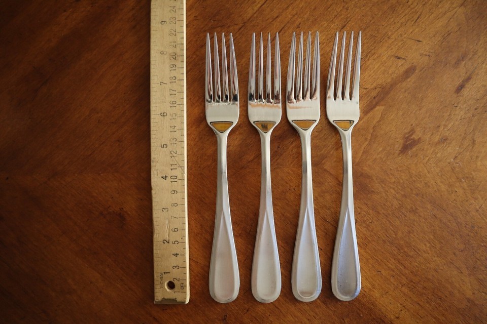 Lot 4x Mikasa Bravo Stainless Satin / Glossy Tines Vietnam Dinner Forks ... - $23.75