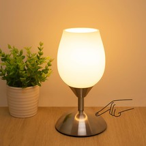 Dimmable Touch Control Table Lamp, Small Lamp With Opal Glass Lampshade ... - £31.89 GBP