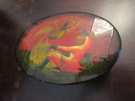 Russian Lacquer Painted TRINKET Box - INDIAN WITH BIRD, 1 1/2 X 5 1/2 X 4&quot; - $63.35