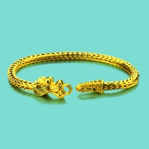 Vintage Men's Golden Dragon Bracelet High Quality Material 925 Silver Bracelet S - £31.21 GBP