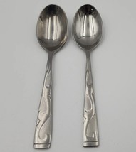 Oneida Silver Frosted Stainless Tuscany Place Oval Soup Spoon - Set of 2 - £9.12 GBP
