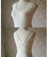 Ivory White Stretchy Lace Tank Top Wedding Bridesmaid Lace Tank Top Plus... - £31.96 GBP