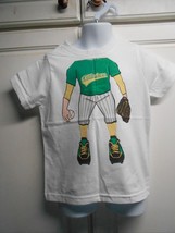 Baseball Player Body Boys Sz XS White Cotton Tee Tshirt Shirt  - £7.39 GBP