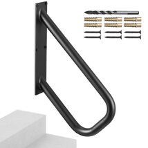 VEVOR Outdoor Step Handrail,18.9"L,1.3"Pipe,Wall Mount,Matte Black,1-2 S... - $27.90