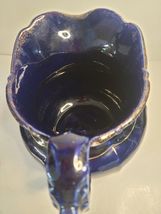 Pitcher Ceramic Cobalt Blue Gilded VTG image 4