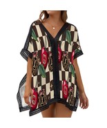 Checkerboard Pattern Beach Dress Bikini Cover - $551.21 MXN