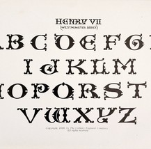 Henry VII Westminster Font Example 1899 Victorian Craft Drawing Ephemera... - $375.23 MXN