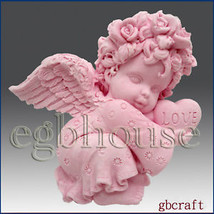 Valentine Angel Girl- Detail of High Relief Sculpture - Silicone Soap/cl... - £23.30 GBP