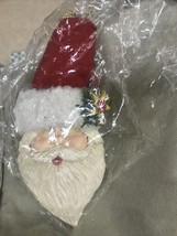 Vintage Kurt Adler Flocked Beard Looks Like Carved Santa Claus Figurine - $5.95