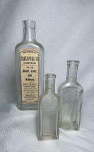 Booker&#39;s Sarsaprilla McCormick Tonsiline Bottle Lot Of 3 Clear Medical B... - $29.95