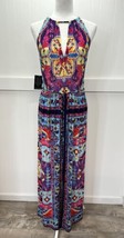 Alexia Admor Halter Maxi Dress XS Multicolor Boho Aztec Pattern Cut Out Slit NEW - £35.95 GBP
