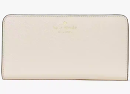 Kate Spade Bailey Large Slim Bifold White Leather Wallet K9754 NWT Ivory $179 FS - £45.89 GBP