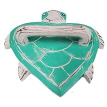 Aqua Color Sea Turtle Distressed Wood Towel Holder - $25.72
