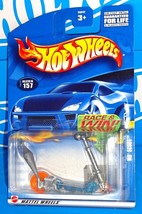 Hot Wheels 2002 Mainline Release #157 Mo&#39; Scoot Clear Blue w/ Orange Whe... - £1.95 GBP