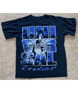 Universal Studios Men Size Medium Blue/Black Short Sleeve Logo T-Shirt - £23.59 GBP
