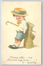 Hallmark Eighty Years Of Caring 1990 Boy With Cane Money Talks Postcard H34 - £3.82 GBP