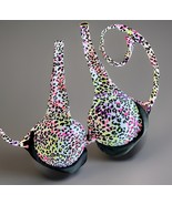 Victoria’s Secret Neon Cheetah Print Padded Ruffled Halter Bikini Top 34... - $19.80