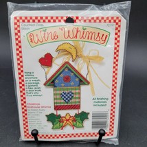 New Sealed Vintage 1994 Wire Whimsy Needlepoint Holiday Christmas Birdhouse - £7.81 GBP